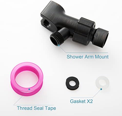 OFFO Shower Head Holder for Handheld Shower Head, Oil Rubbed Bronze Adjustable Shower Arm Mount for Connecting Shower Arm and Shower Hose, 1/2 in IPS Female Inlet and Male Outlet