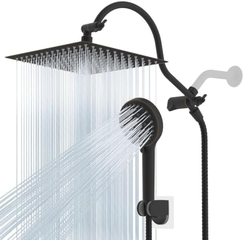 Hibbent All Metal High Pressure Rainfall 12'' Shower Head with Handheld