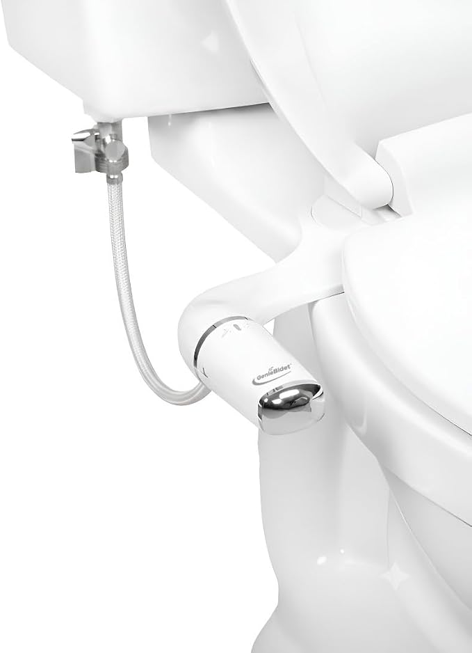 Bidet Attachment for Toilet, Ultra-Slim Self Cleaning Toilet Bidet with Separate Rear & Feminine Cleansing Nozzles, Includes Travel Bidet & 4 Accent Rings (Right-Handed)