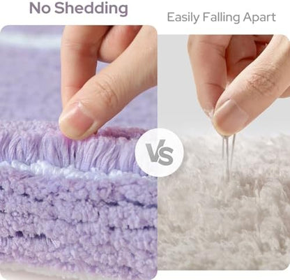 HOMEIDEAS Bathroom Rugs Sets 2 Piece Lavender 20" x 32" + 16" x 24"