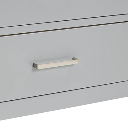 ARIEL Hutton 73 in. Double Oval Sink Floating Wall Vanity with 1.5" Inch White Quartz Countertop in Grey