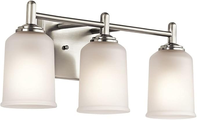 Kichler Shailene 21" 3 Light Vanity Light with Satin Etched Glass in Olde Bronze