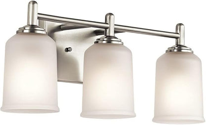 Kichler Shailene 21" 3 Light Vanity Light with Satin Etched Glass in Olde Bronze