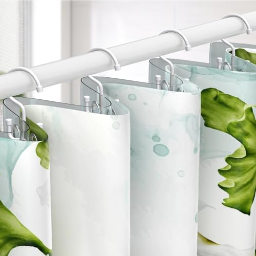 Goowin Shower Curtain Hooks, Shower Curtain Rings, Durable Shower Curtain Hangers Rust Proof, Double Glide Shower Rings for Curtain, Simple Shower Hooks for Shower Curtain, White, 12 Pack-Cylinders