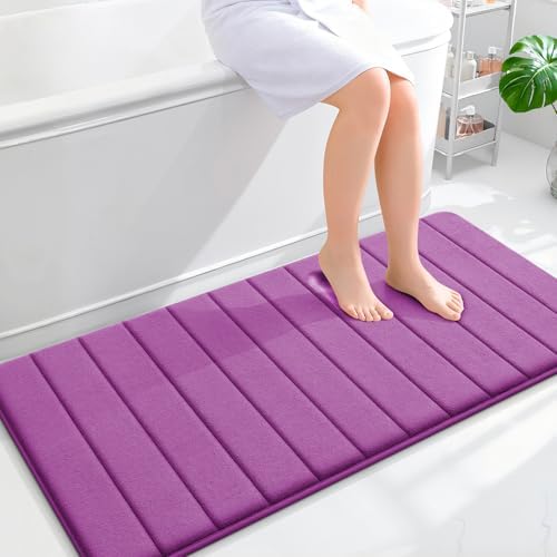 OLANLY Memory Foam Long Bathroom Rugs Runner 47x24, Super Soft Absorbent