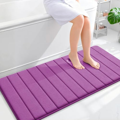 OLANLY Memory Foam Long Bathroom Rugs Runner 47x24, Super Soft Absorbent