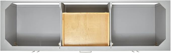 ARIEL Hutton 72-inch Bathroom Vanity with Sink,Solid Wood, 1.5-inch Pure White Quartz Countertop & Backsplash, Double Rectangular Porcelain Sink, 4 Soft Closing Doors, 3 Dovetail Drawers, Grey