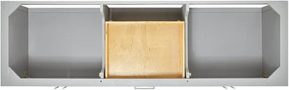 ARIEL Hutton 72-inch Bathroom Vanity with Sink,Solid Wood, 1.5-inch Pure White Quartz Countertop & Backsplash, Double Rectangular Porcelain Sink, 4 Soft Closing Doors, 3 Dovetail Drawers, Grey