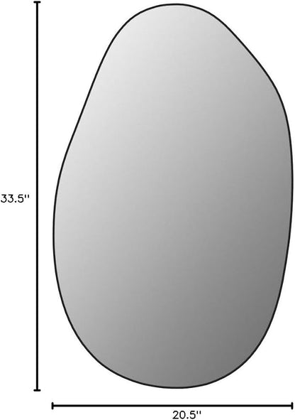 20.5"x33.5" Black Asymmetrical Mirror for Bathroom Irregular Wall Mirror | Farmhouse Accent Vanity Mirror Hanging Horizontal/Vertical Black Metal Wall Mirror Decorative for Bathroom Bedroom Entryway