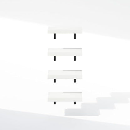 Furinno Tanna Floating Shelves for Wall Set of 4, 15-Inch Bathroom Wall Shelf, Wall Mounted Shelf, for Bathroom Organizers and Storage, Living Room, White Texture