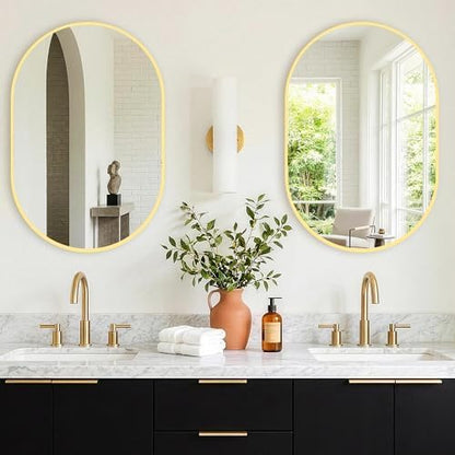 Oval Bathroom Mirror, 2 Pack 20"x30" Gold Vanity Mirror for Over Sink