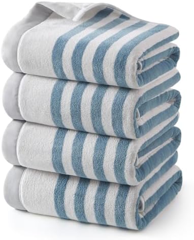 ecolook Microfiber Bath Towel Set of 4, Blue