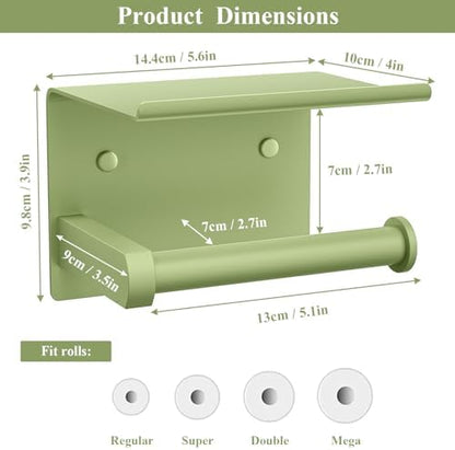 Toilet Paper Holder with Shelf Wall Mounted Toilet Paper Roll Dispenser