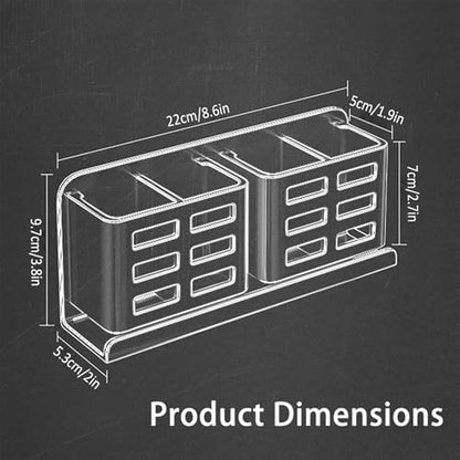 Aluminum Toothbrush Holder， Wall-Mounted，Bathroom Rack，4 Slot，Black