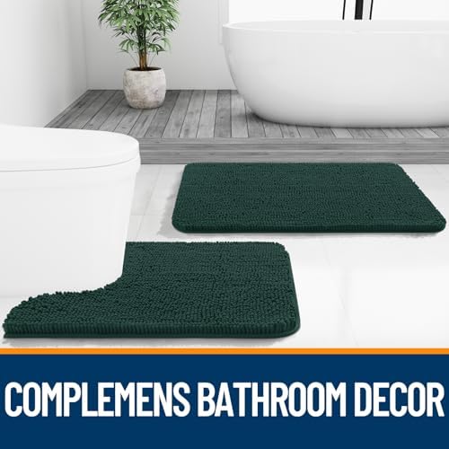 OLANLY Bathroom Runner Rugs 44x24, Extra Soft Absorbent Chenille Bath Rugs