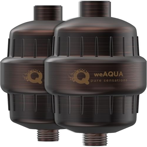 weAQUA Heavy Duty 2-PACK Shower Filter for Hard Water Chlorine Heavy Metals