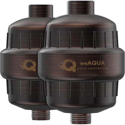 weAQUA Heavy Duty 2-PACK Shower Filter for Hard Water Chlorine Heavy Metals