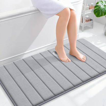 OLANLY Memory Foam Long Bathroom Rugs Runner 44x24, Super Soft Absorbent
