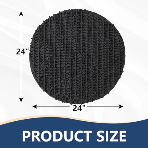 Arotive Round Bathroom Rugs 24x24, Soft Absorbent Chenille Shaggy Bath Mat