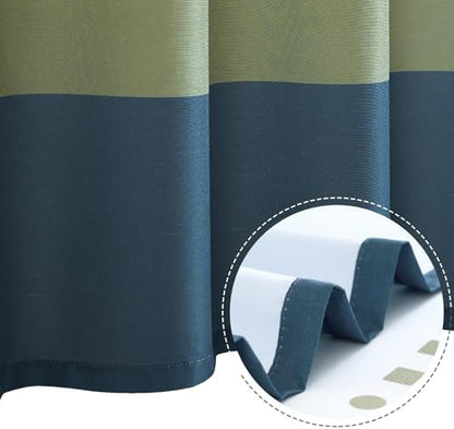 jinchan Boho Shower Curtain Green and White 70x72 Inch 12 Hooks