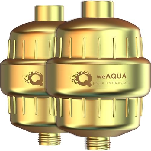 weAQUA Heavy Duty 2-PACK Shower Filter for Hard Water Chlorine Heavy Metals