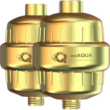 weAQUA Heavy Duty 2-PACK Shower Filter for Hard Water Chlorine Heavy Metals
