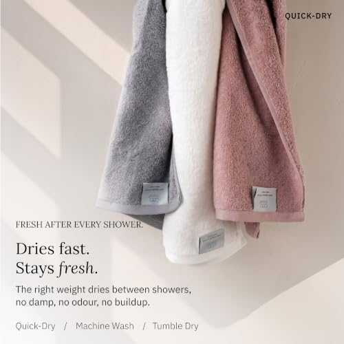 California Design Den Organic Cotton Luxury Bath Towel Set, Light Beige