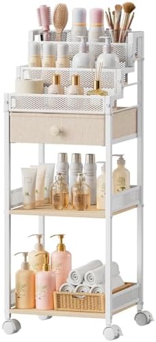 Plaviya Bathroom Storage and Organizer with Drawer, Makeup Cart 13in