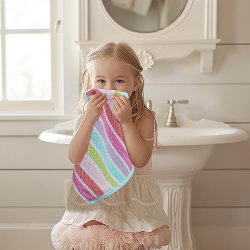 ORIGINAL KIDS Wash Cloth - 100% Cotton Set of 12 Washcloths - Pink Multi