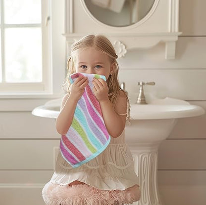 ORIGINAL KIDS Wash Cloth - 100% Cotton Set of 12 Washcloths - Pink Multi