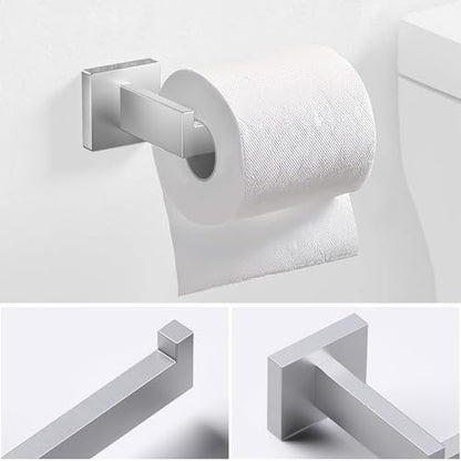 JOPOFI 5 Piece Towel Bar Set - 15.7 Inch Bath Towel Holder - Brushed Nickel