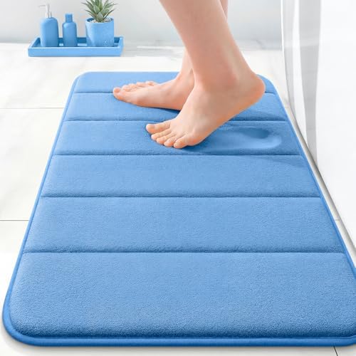 OLANLY Memory Foam Bath Mat 35x16, Super Soft and Absorbent Bathroom Rugs