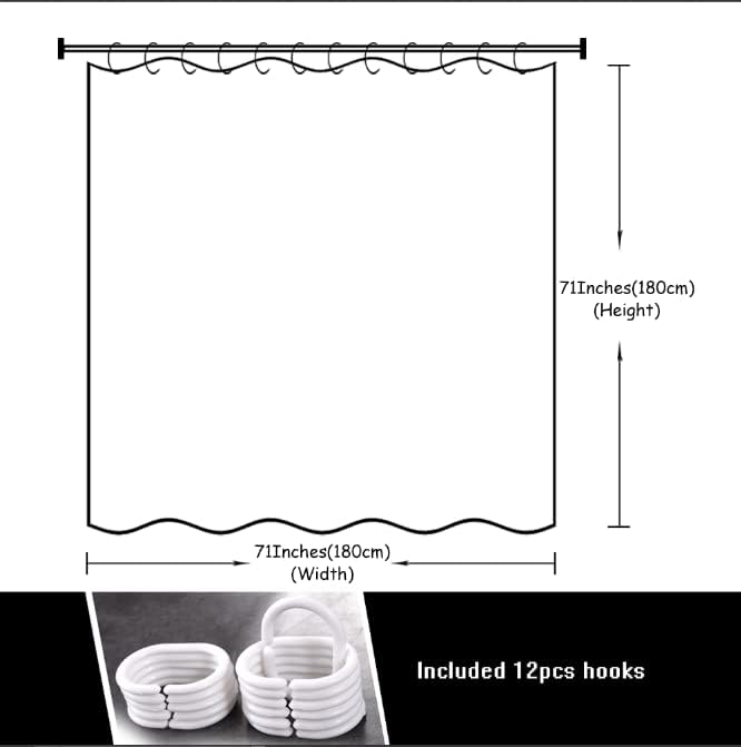 Mr Mrs Shower Curtain for Lover Couples Wedding Bridal Bathroom, Fabric Bath Decor Curtain Set with Hooks 71X71 Inches (Black and White)