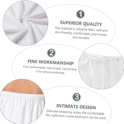 Mandala Microfiber Bath Wrap Set with Hair Towel, Mandala Floral Black and White Design, 31.5x59 inches
