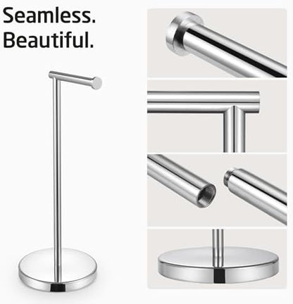 KES Freestanding Toilet Paper Holder with Weighted Base, Polished Silver