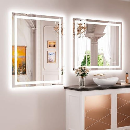JISOSO LED Bathroom Mirror, Bathroom Vanity Mirror, 40"x32"