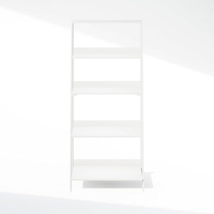 Furinno Ladder Display Shelf, 5-Tier Ladder Shelf, Ladder Bookshelf, Display Storage Shelves, 13 x 23.6 x 53.5, for Living Room, Home Office, White
