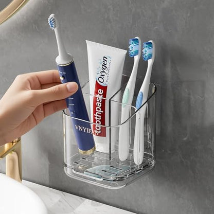 3 Slots Detachable Toothbrush Holders Wall Mounted for Bathrooms
