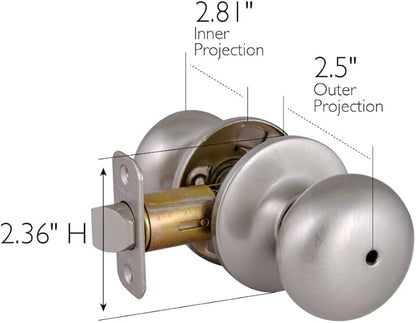 Design House 753319 Cambridge 2-Way Adjustable Privacy Door Knob, Satin Nickel
