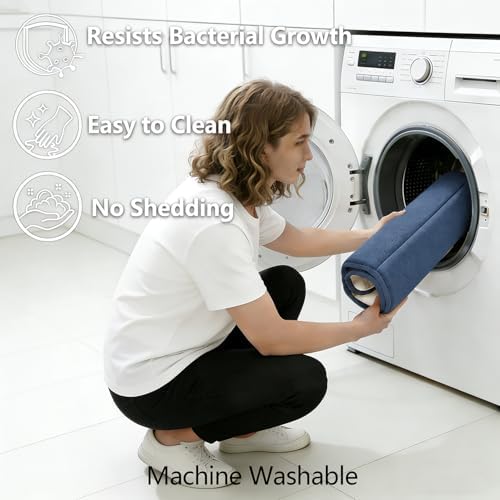 Memory Foam Bath Mat Set 3 Piece，Super Soft Absorbent Bathroom Rug Non Slip, Quick Dry,Machine Wash, Perfect Plush Bathroom Rugs,Home Decor Accessories,Deep Blue
