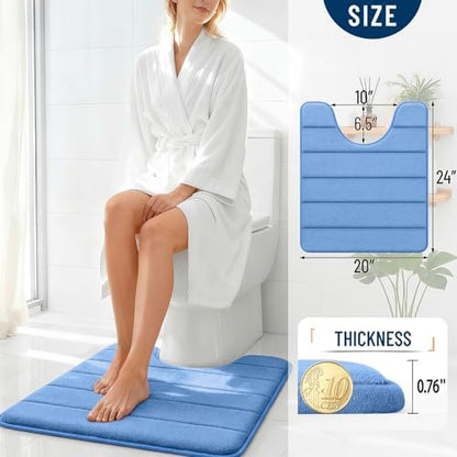 OLANLY Memory Foam Toilet Rugs U Shaped 24x20, Super Soft and Absorbent