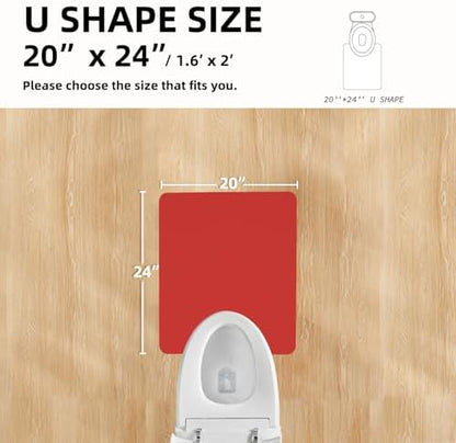TYUU Thin Toilet Rug, Christmas Bathroom Rugs Non Slip, 20x24 U Shape Red