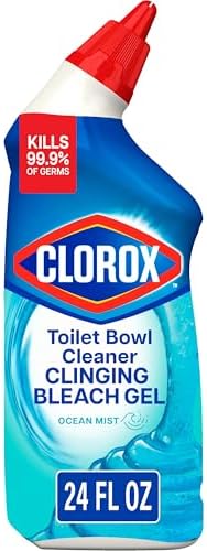Clorox Toilet Bowl Cleaner Clinging Bleach Gel, Ocean Mist, 24 Fluid Ounces (Package May Vary)