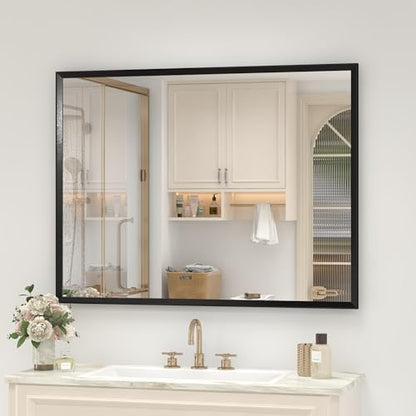 Black Framed Bathroom Mirror for Over Sink 40x30