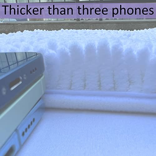 White Bathroom Rugs Chenille Bath Mat Set 3 Piece, Extra Soft, and Absorbent Shaggy Rugs, Machine Wash and Dry, Perfect Plush Carpet Mats for Tub, Shower, Bathroom Rug Mats