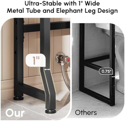 USHOWER Brown Over The Toilet Storage Cabinet with Barn Doors
