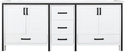 Ziva 80 in W x 22 in D White Double Bath Vanity and Cultured Marble Top