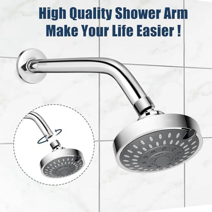 Shower Arm with Flange, 10 Inch, Chrome