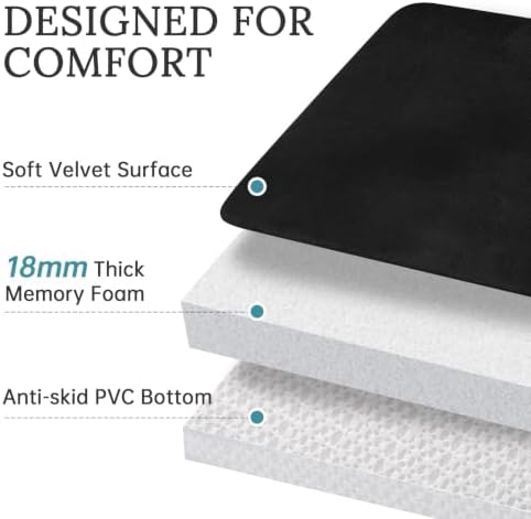 HUXMEYSON 3-Piece Memory Foam Bathroom Rug Set, Black