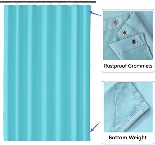 LLSCL Sapphire Blue Fabric Shower Curtain Liner with Magnets, Waterproof Hotel Quality, 72 x 72 Machine Washable